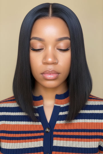 NORA -  Bob Yaki lisse 150 % – Lace 7x5/13x4 sans colle avec cordon ajustable
