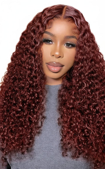 AMÉLIA – Boucle Brun Rougeâtre – Dentelle 7x5 avec Cordon Invisible