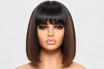 JANICE - BOB Yaki Straight balayage – Frange & raie milieu 4x2 | Glueless