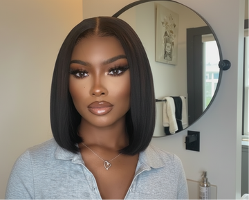NORA -  Bob Yaki lisse 150 % – Lace 7x5/13x4 sans colle avec cordon ajustable
