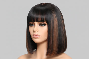 JANICE - BOB Yaki Straight balayage – Frange & raie milieu 4x2 | Glueless