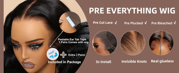 JUDY - 7x5 & 13x4 Lace Loose Wave Wispy Bangs Wig 100% Human Hair Glueless Wigs