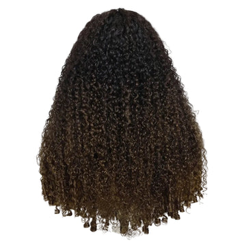 ÉDITH – Perruque Lace Closure 7x5 Ombré Brun Curly | Cheveux Humains Remy Burmese Curly – Glueless Wear & Go