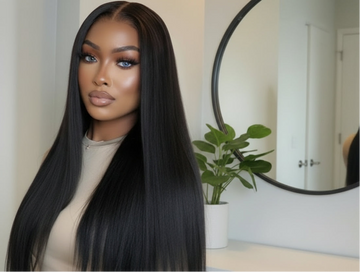 MIRA - Perruque Yaki lisse 7x5 sans colle ajustable avec cordon