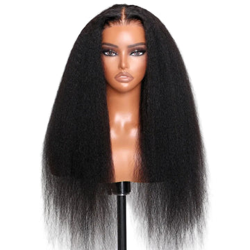 SÉRÈNE - Kinky Straight 13x4 HD Real Scalp – Finition invisible & maintien parfait | Sans colle, cordon discret
