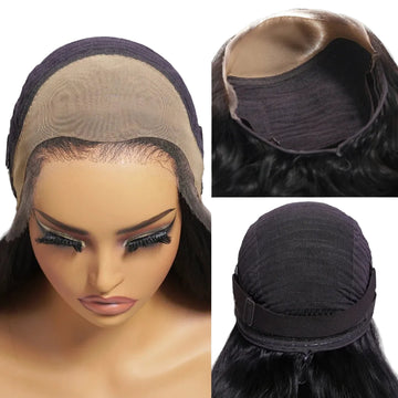 ELYA Hair 13x4 HD Lace Wigs Drawstring Cap Real Scalp Loose Wave Human Hair Wig Pre Plucked Pre Cut Pre Bleached Glueless Wig