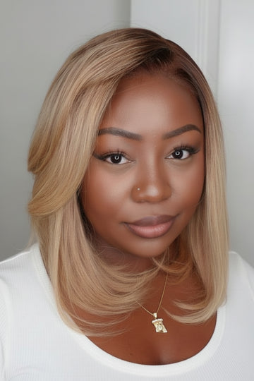 PATRICIA – Bob Lisse Blond Ombré | Chic lumineux & effet naturel