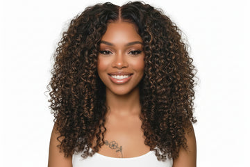 ÉDITH – Perruque Lace Closure 7x5 Ombré Brun Curly | Cheveux Humains Remy Burmese Curly – Glueless Wear & Go