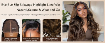 VALÉRIE - Body Wave balayage 7x5 – Bonnet anti-glisse avec cordon | sans colle