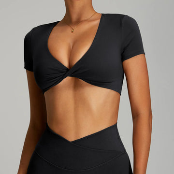 Women's Sexy Bare-Back Quick-Dry Yoga Top - Naked-Fit Tight Workout T-Shirt for Gym & Outdoor Fitness