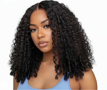 PEGGY - Water Curly bouclée – 7x5 / 13x4 lace | Pré-coupé, pré-blanchie, sans colle, volume 150%