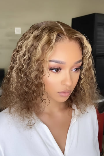 BETTY - Bob water wave 7x5 sans colle – Blond miel highlight