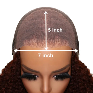 AMÉLIA - Hair Reddish Brown Curly 7x5 Glueless Wig re Cut Pre Bleached Pre Plucked Lace Front Human Hair Wigs 150% Density