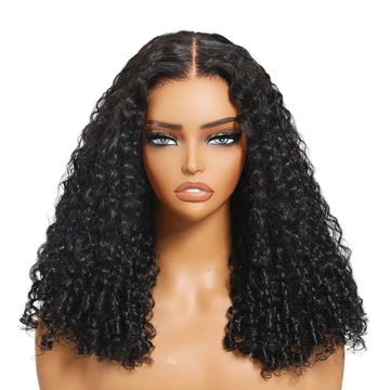 PEGGY - Water Curly bouclée – 7x5 / 13x4 lace | Pré-coupé, pré-blanchie, sans colle, volume 150%