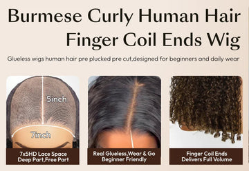 MÉLANIA – Lace Closure Curly | Boucles définies & dégradé châtain lumineux