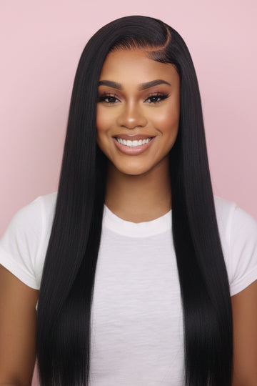 MIRA - Perruque Yaki lisse 7x5 sans colle ajustable avec cordon