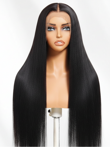 MIRA - Perruque Yaki lisse 7x5 sans colle ajustable avec cordon