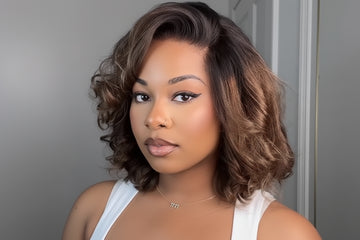 MYRIAM - BOB Yaki Straight 7x5 châtain ombré | Glueless, cordon ajustable