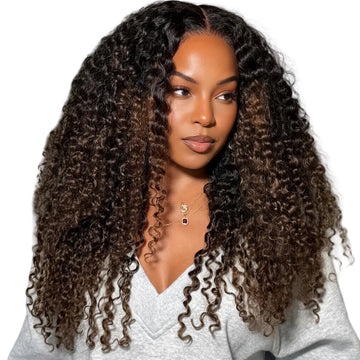 ÉLORA - Perruque bouclée Burmese Curly 7x5 – Bye Bye Slip™ sans colle | Pointes Finger Coil, cordon invisible, 100% cheveux humains