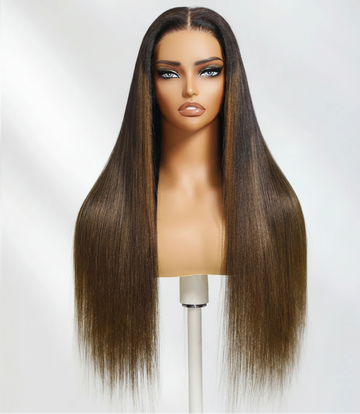 LOANA - 7x5 marron châtain dégradé, cordon, naturel, sans colle, prêt-à-porter